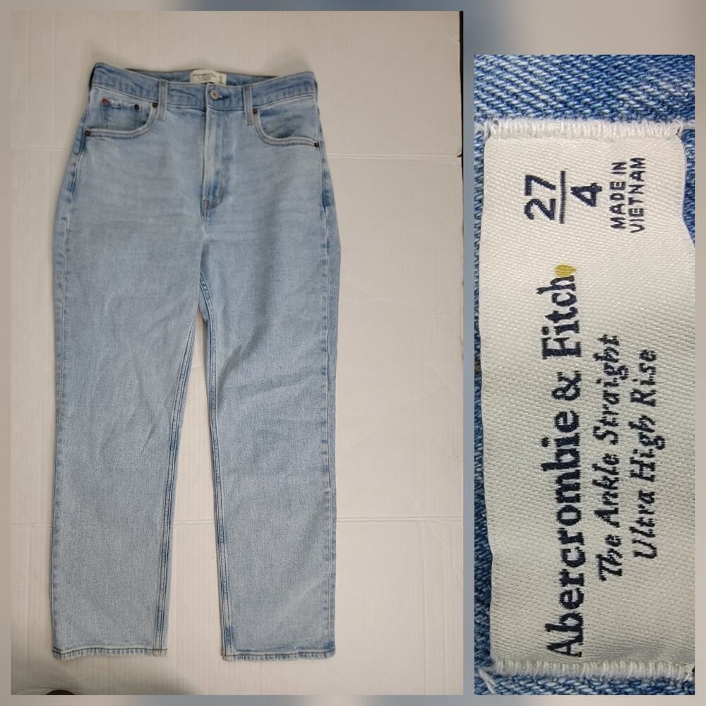 Abercrombie & Fitch Jeans Womens SZ 27 Ankle Straight Ultra High Rise Stretch